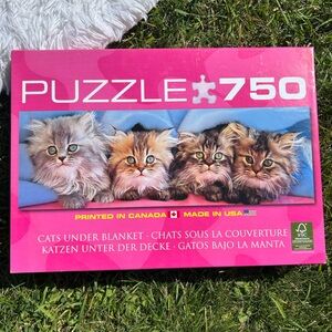 Eurographics Cats Under Blanket Puzzle 750 Piece Opened